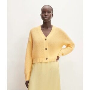 Everlane Oversized Butter Yellow Alpaca Merino Wool Button Front Cardigan XXS